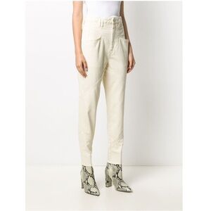 ISABEL MARANT Nadeloisa Straight Leg High Rise Denim Pants in Ecru Size 8